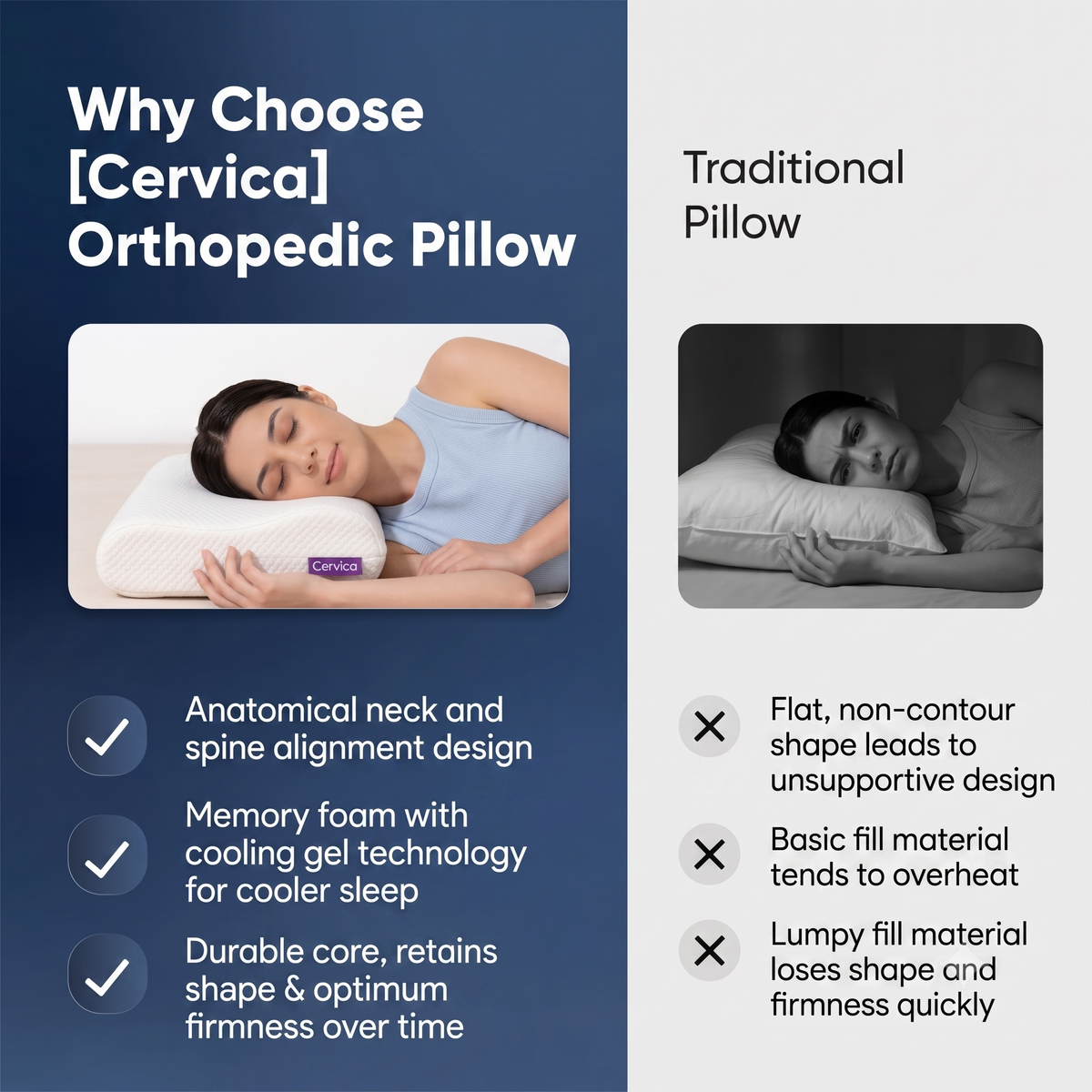 Cervica Orthopedic Memory Foam Pillow